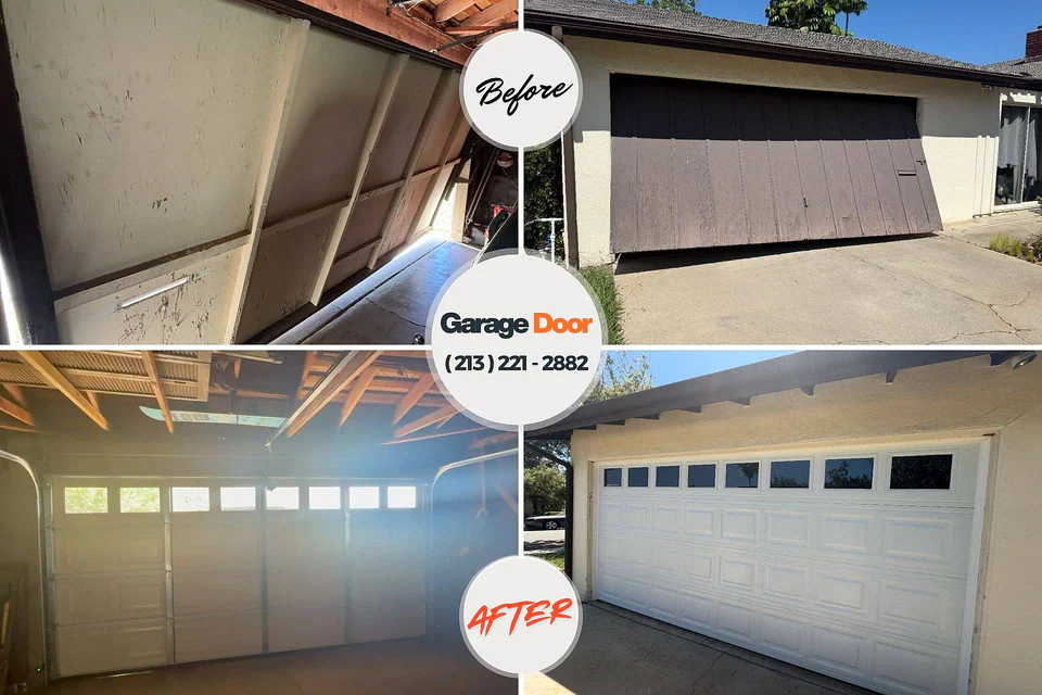 Before and after: garage door repair Sperry, OK